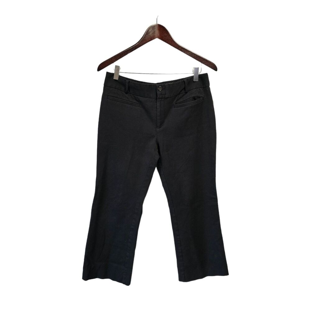 ANTHROPOLOGIE Crop Flare Pants Size 10 Black‎